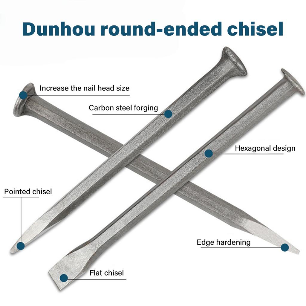 High Carbon Steel Stone Carving Chisel Dual Tip Design For Masonry Sculpting And Stoneworking With Ergonomic Handle