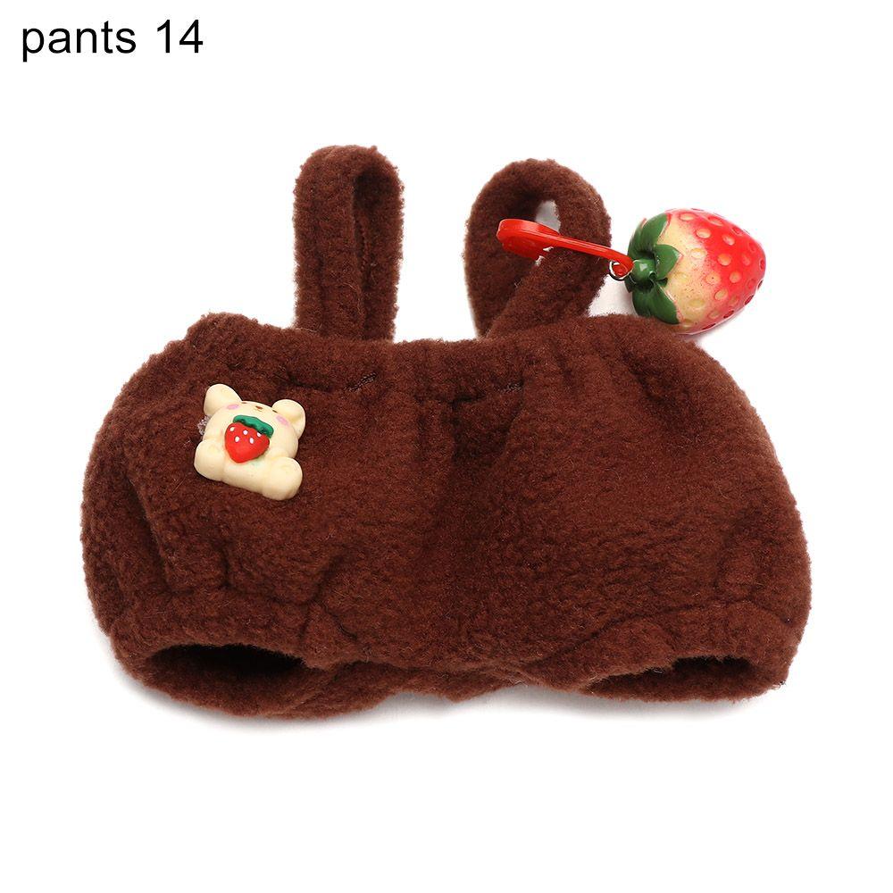 Animal Pattern Cotton Stuffed Dolls Knited Hat Mini Overalls Plush Suspender Pants Doll Clothes