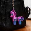 Multi Jointed Horse Keychain Gradient Color 3D Printed Animal Figurine Miniature Horse Pendant Backpack Bag Desk Decoration