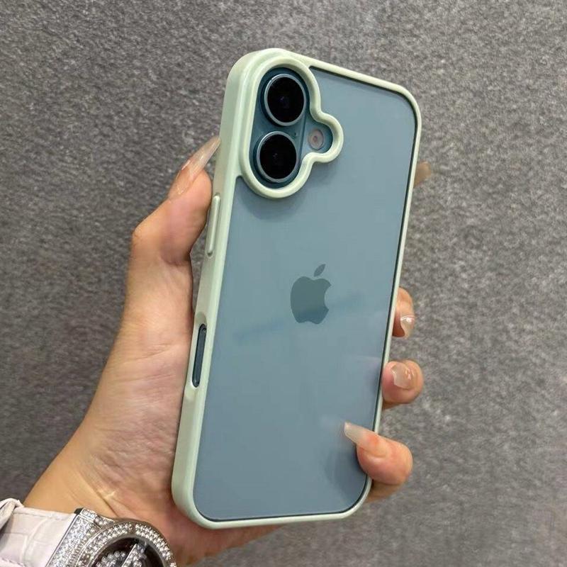 Clear Candy Color Bumber Phone Case For iPhone 17 16 15 14 13 12 11 Pro Max Plus Acrylic Shockproof Protective Back Cover
