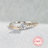 925 Sterling Silver Two Tone Rings for Women Fashion Jewelry Inlaid Zircon Luxury Engagement Bands Wedding Gifts