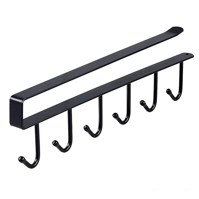 Железный 6 крючков для хранения вещей, шкаф для одежды, ПП, нижние полки, кружки, вешалка для ванной, кухни, держатели для подвесных стоек
