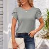 Women's Blouse with Short Sleeve Round Neck Loose Casual T-shirt