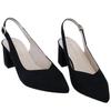 Women 55mm Velvet Toe Ankle Strap Slingback Sandals Pumps High Heels Pump Party Wedding Dress Shoes
