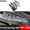 Для KIA Sportage NQ5 - 2024 Панель накладок кнопок стеклоподъемника внутренней двери автомобиля из углеродного волокна Декоративные аксессуары для интерьера