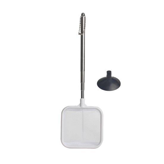 Сачок для аквариума с телескопической ручкой из нержавеющей стали, более глубокая сетка, квадратная сетка для аквариума, для креветок, остатков корма для мальков рыб