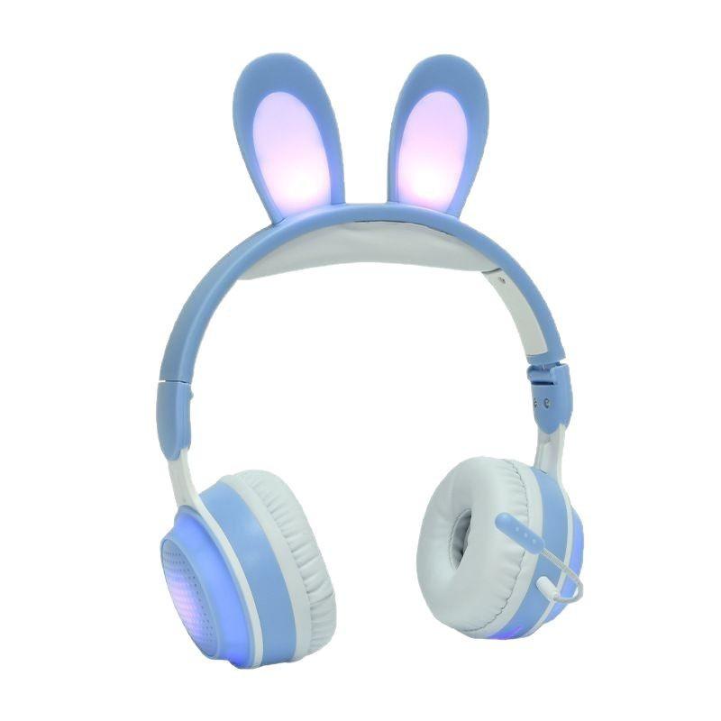KE-11 Светящиеся наушники-кролики Bluetooth - Беспроводные, Складные, Накладные с разъемом для карты.