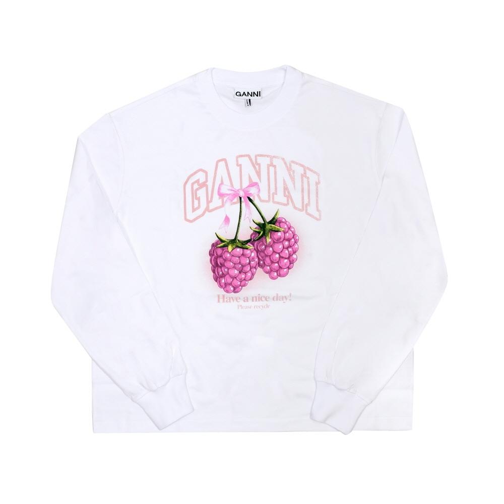 Ganni Women Long Sleeve Tee Raspberry A1050141 151