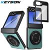 KEYSION Вращающийся на 360 ° магнитный чехол-кольцо MagSafe для Samsung Galaxy Z Flip 6 5 4 3 шарнирный чехол для телефона с защитой экрана