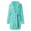Winter Hooded Home Plush Pajamas Solid Color Warm Bathrobe Women