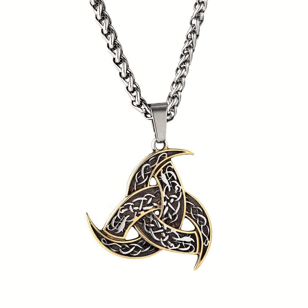 Nordic Viking Necklace Legendary Odin Horn and Dragon Pendant Amulet Necklace