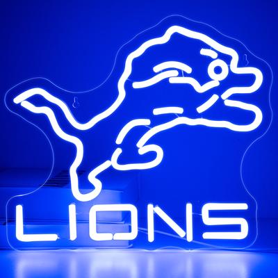Футбольные неоновые вывески, логотип команды Lions, спортивные декоративные вывески, футбольные светодиодные неоновые вывески для спальни, спортивные вывески для детей
