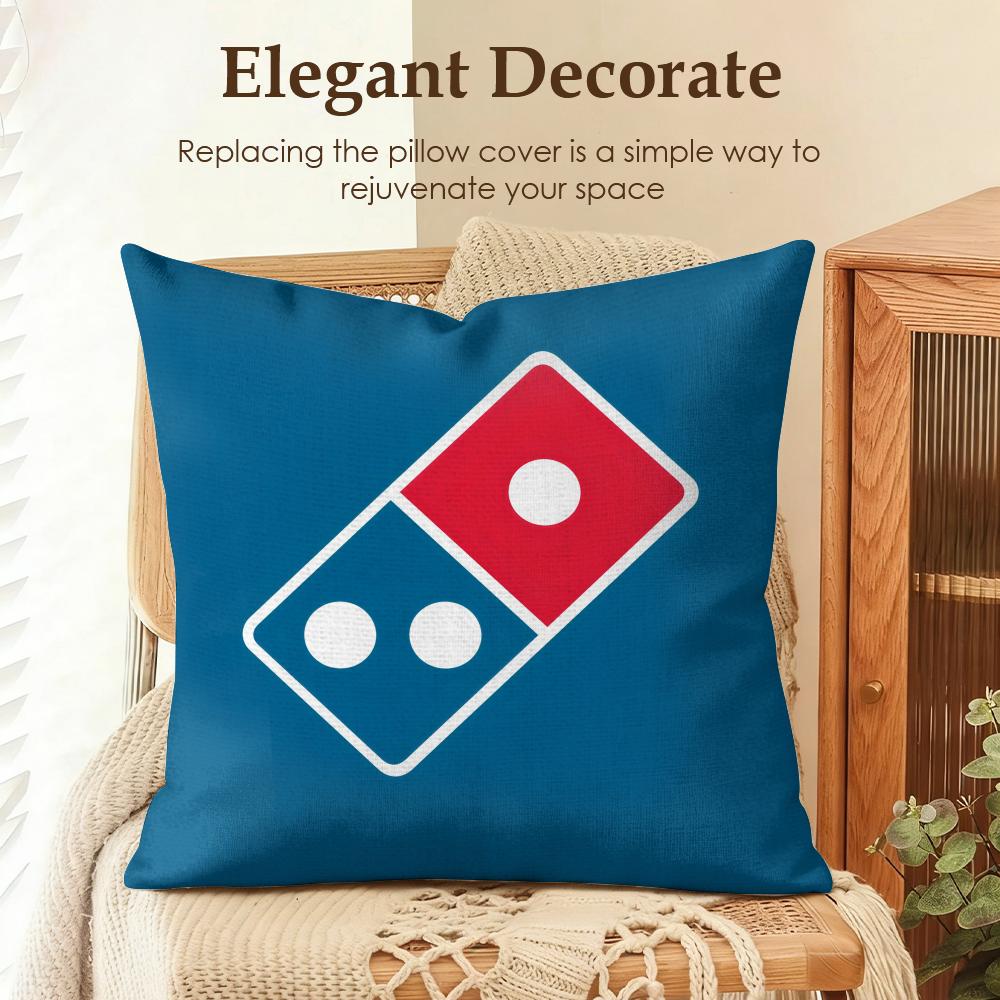 Food Anime DDominos Pizza Cushion Cover Natural Linen Organic Fabric DoubleSided Printing Sofa Home Decor Gift Pillow Case