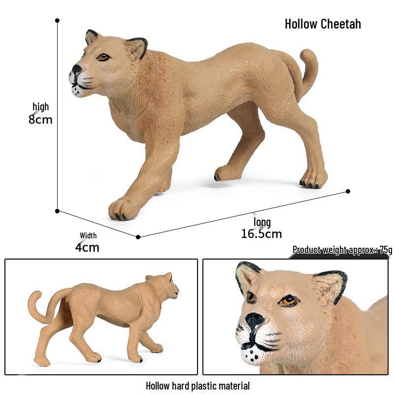 Kids' Wild Animal Model Toys: Leopard, Cheetah, Jaguar, Black Panther, Snow Leopard Figurines.