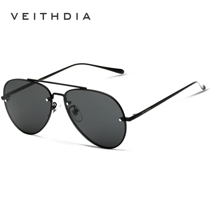 VEITHDIA Brand Rimless Fashion Unisex Sun Glasses Polarized Coating Mirror Sunglasses Male Eyewear