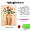 Pearl Painting Art Handmade Orange Vase Heart Flowers Bouquet Pearl Bead Wall Decor DIY Pearl Decoration Painting