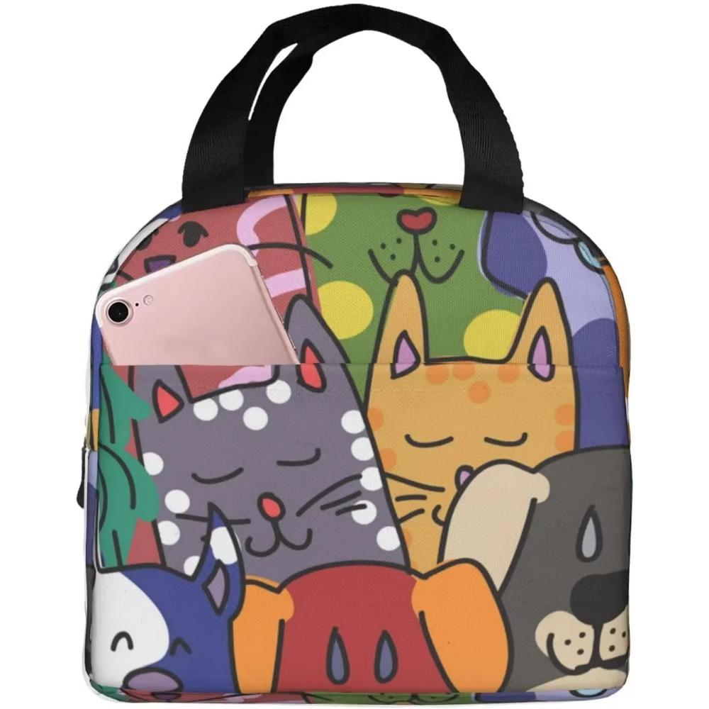 Розовые летние фрукты арбуз ананас кошка термосумка для ланча для девочек многоразовая сумка для ланча портативная сумка-холодильник для ланча