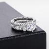 US Region 18K Gold-Plated Moissanite Stackable Ring with 2-Carat Synthetic Carbon Silicon Stone for Women