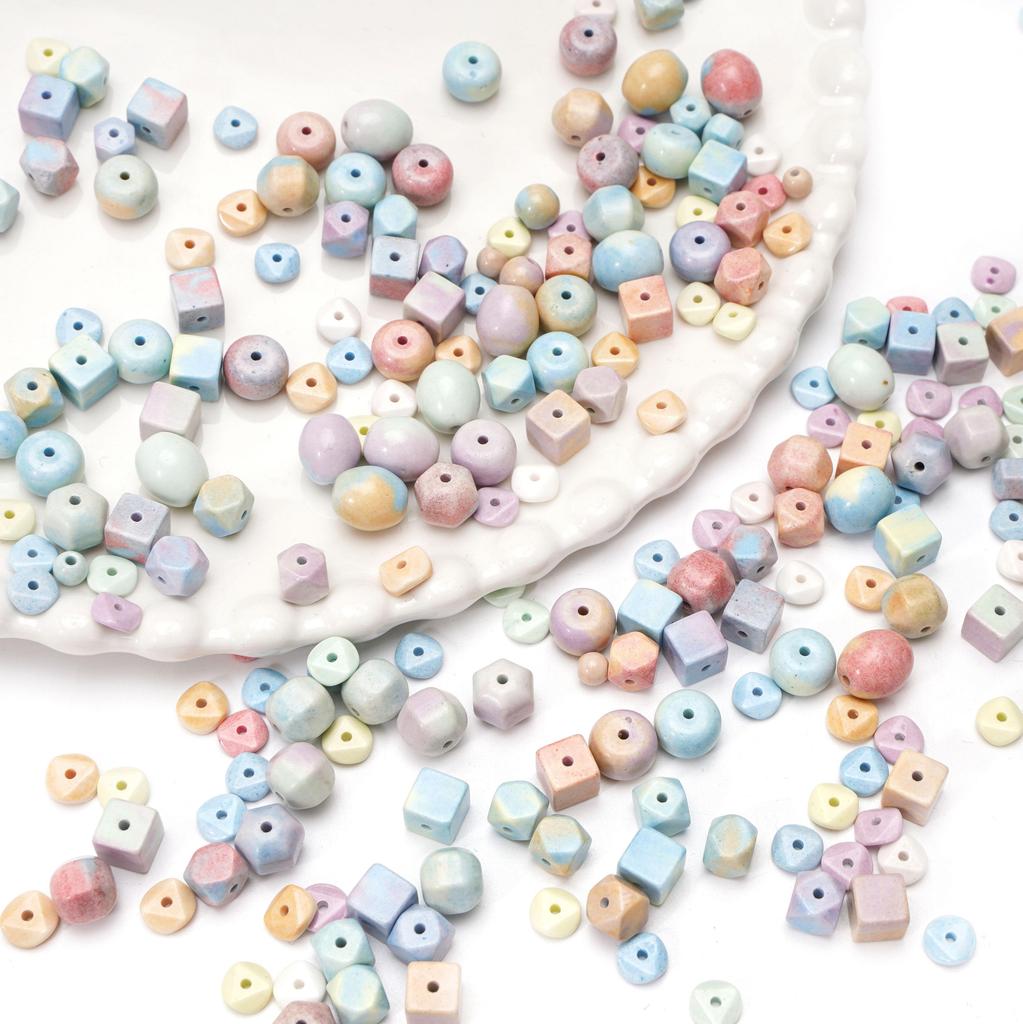 2/5 шт. Натуральный камень Альха Радужный камень Геометрические цельные бусины Разделительные бусины Рассыпные бусины для изготовления браслетов, ожерелий, ювелирных изделий своими руками