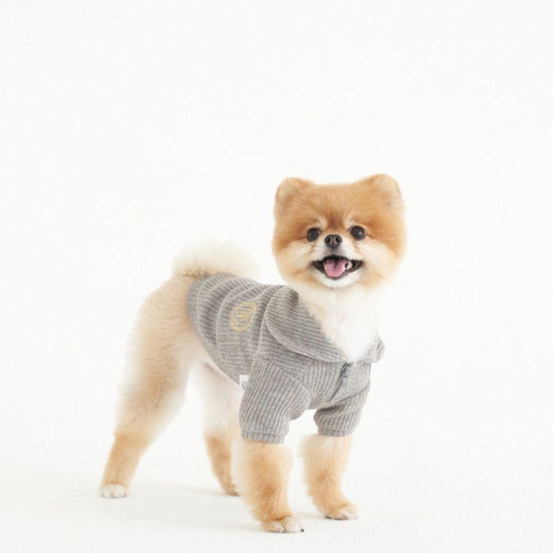 CROOKTHECHIHUAHUA Вязаный джемпер Twinkle с воротником-аскот - Тихий серый