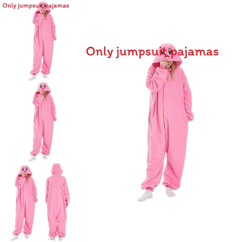 Kirby Themed Sleepwear Jumpsuit Made Of Polyester For Halloween And Casual Use