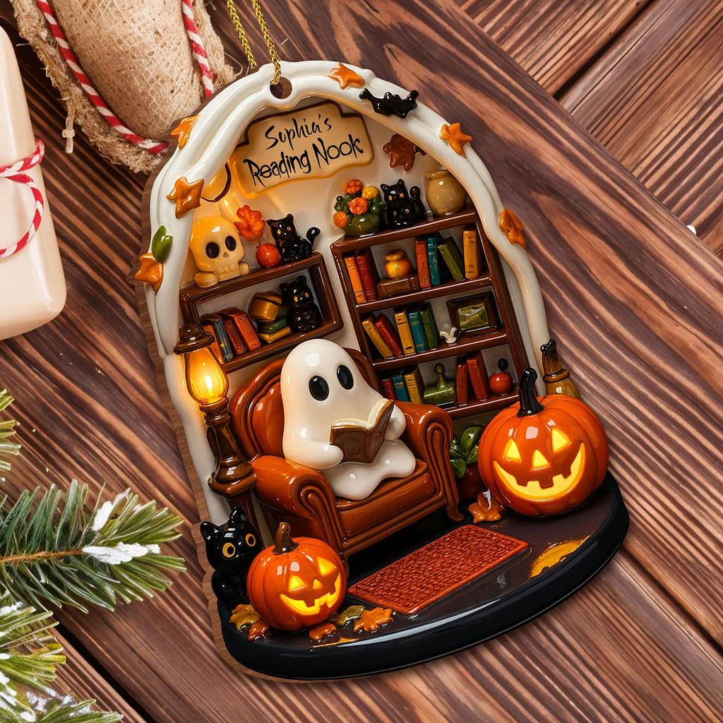 Read Halloween 2D Flat Acrylic Hanging Decoration Halloween Night Decoration Listing
