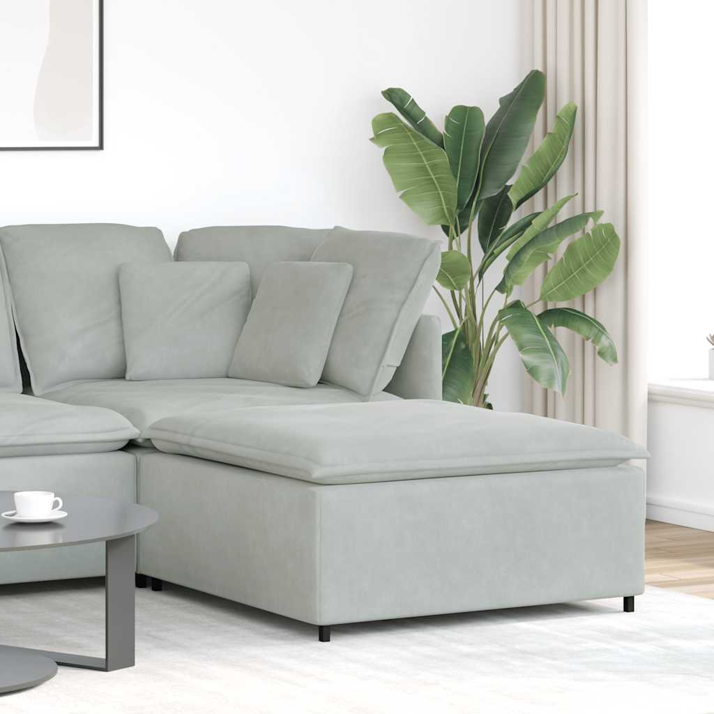 Modular Sofa Ottoman Module Light Gray 100x100x48 cm