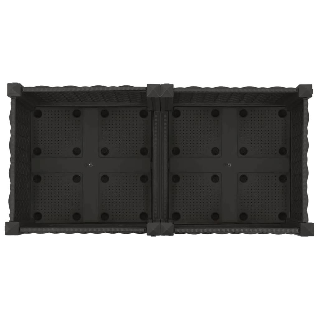 Garden Planter with Wheels Black 80 x 40 x 29 cm PP