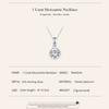 BAMOER D Color VVS1 EX 1.0CT Moissanite Pendant Necklace for Women 925 Sterling Silver Wedding Engagement Gift Fine Jewelry