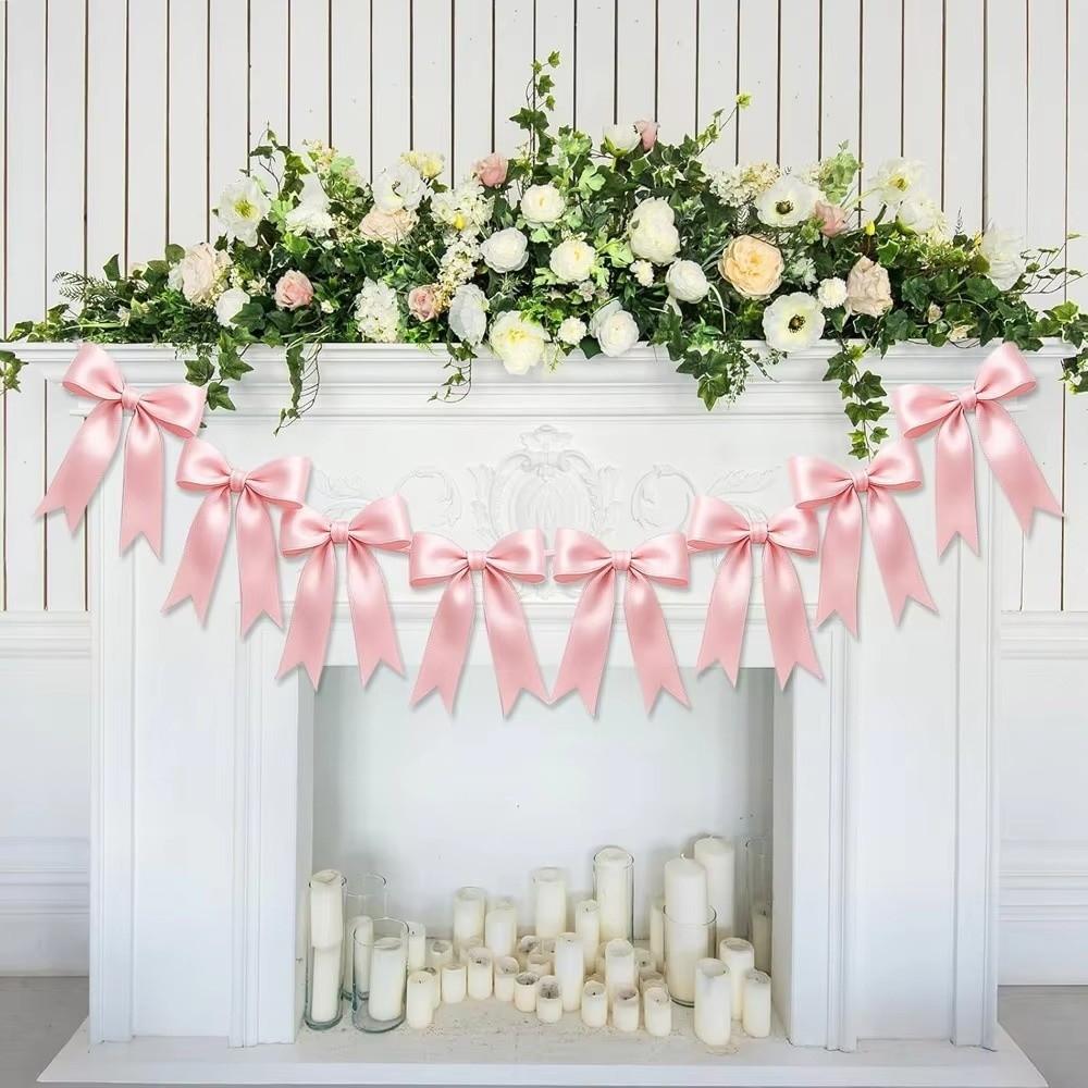 Bowknot Bowknot Garland Satin Ribbon Garland New Bow Garland Banner Wedding Decor