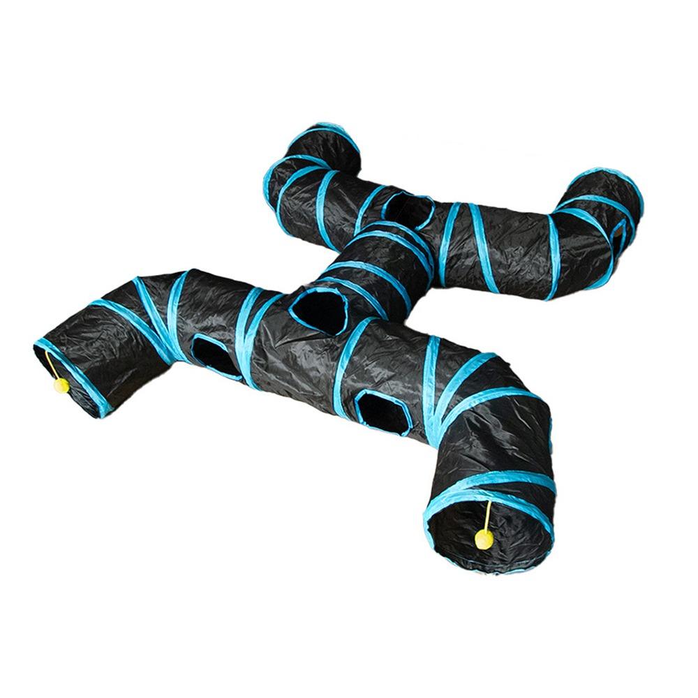 Polyester+Steel Wire Cat Tunnel Tube Foldable Cat Maze Tunnel Portable Pet Fun Play Toy Puppy