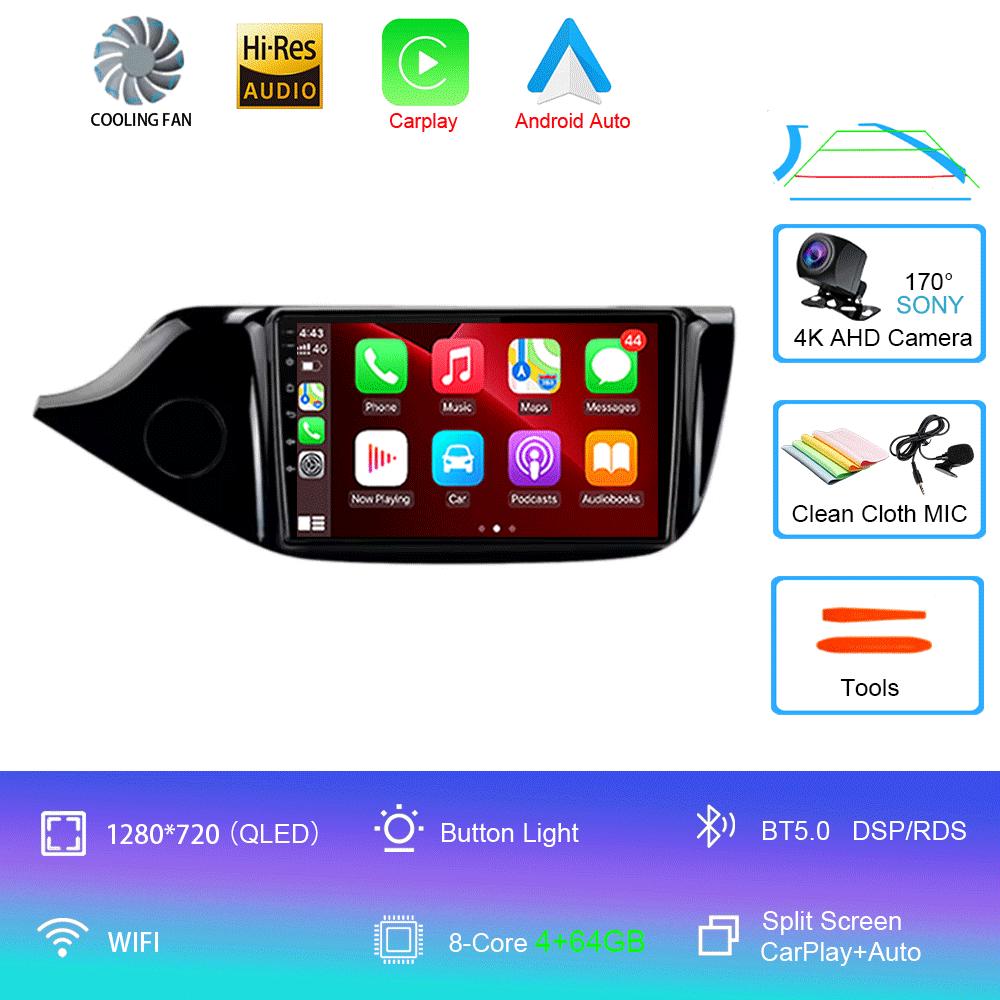 Автомобильное радио Android 14 Carplay для KIA Cee'd CEED JD 2012 2013 - 2018 Навигация Мультимедийный проигрыватель Стерео 5GWiFi+4G SIM BT видео