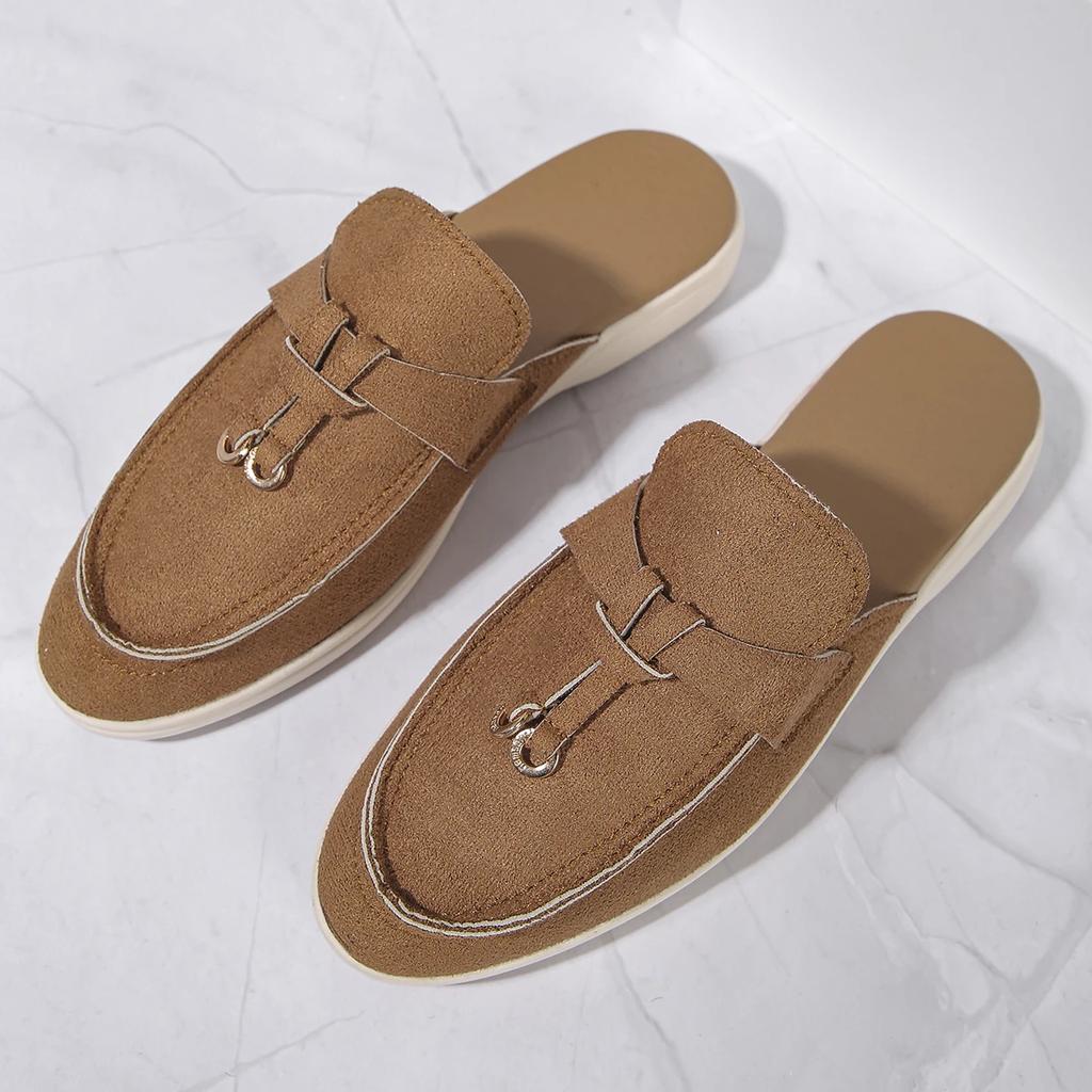 New Loafer Shoes Women Soft Leather Retro Step On Thick Sole Flat Bottom Comfortable Single Designer Shoes Mary Jane Shoes