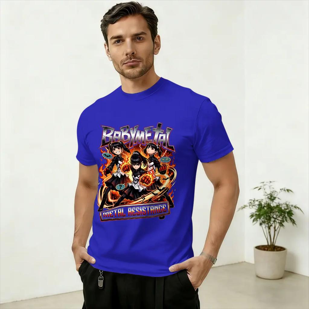 Babymetals Japan Band T-Shirt Beach  Cotton T-Shirts For Adult Popular Custom DIY Tee Shirt Short-Sleeved Funny Tops
