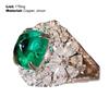Женское ретро-кольцо с инкрустацией зеленого квадратного кольца на палец со стразами на юбилей