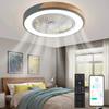 Low Profile Wood Ceiling Fan Light with Remote Control Dimmable 3 Color Timing LED Fan Lamp Bedroom Indoor Ceiling Kids Light