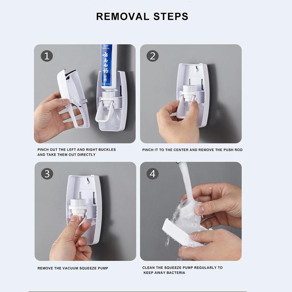 Автоматический дозатор зубной пасты, настенное крепление, пыленепроницаемый держатель для зубных щеток, настенная полка для хранения, набор аксессуаров для ванной комнаты