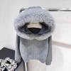 2024 Autumn/Winter Thick Knit Sweater with Real Fox Fur Collar