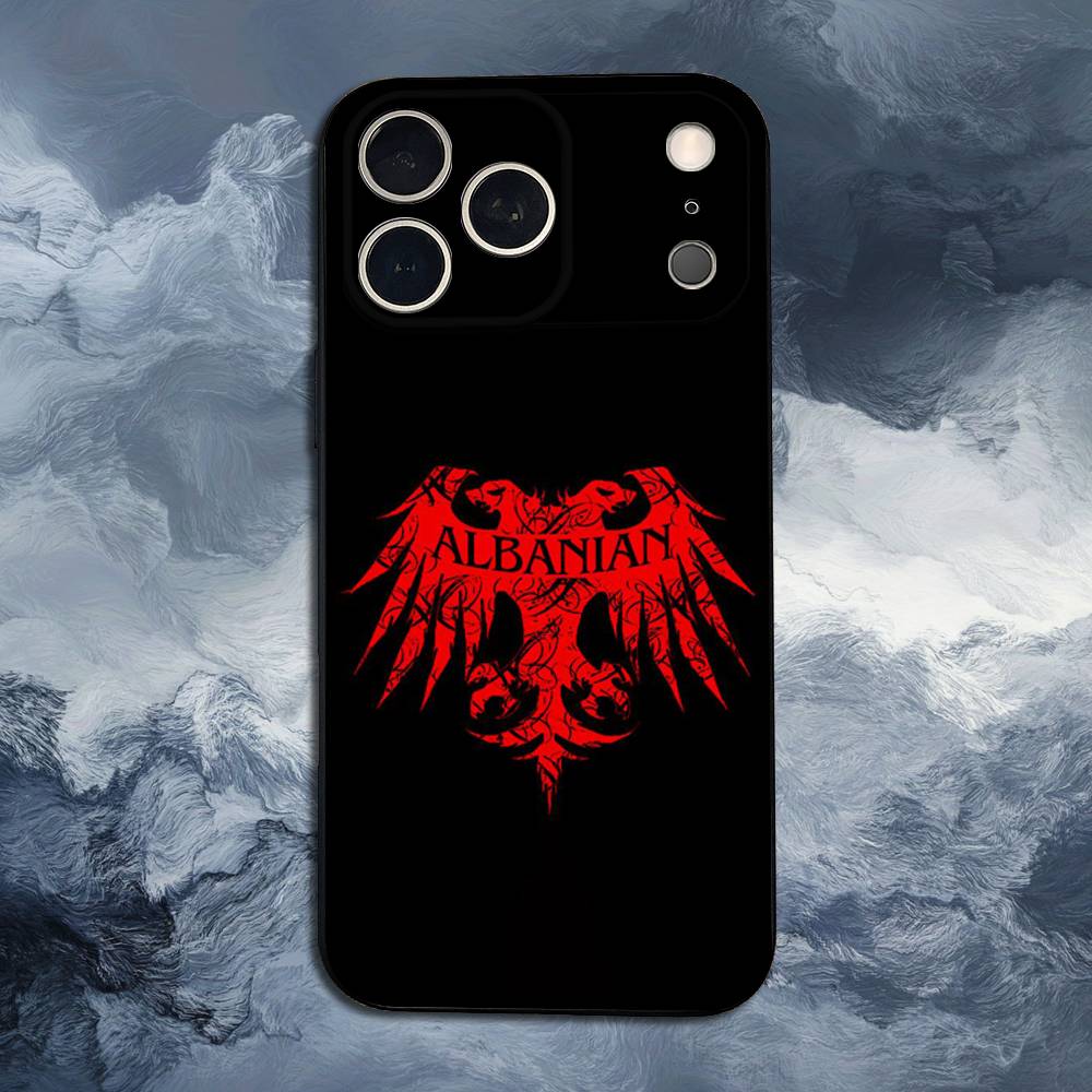 A-Албания F-Флаг-ES Для iPhone 13,16,11,14,17,12,15,Plus,Pro Max,XS,X,XR,SE,Mini,8,7,Чехол для телефона Мягкий силикон Черный
