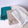 Versatile Retro Ethnic Solid Color Slender Cotton And Linen Scarf Women'S Summer Neck Protection Soft Thin Strip Shawl