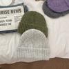 Soft waxy knitted hat versatile men's and women's solid color face small wool hat warm ear protection student hat