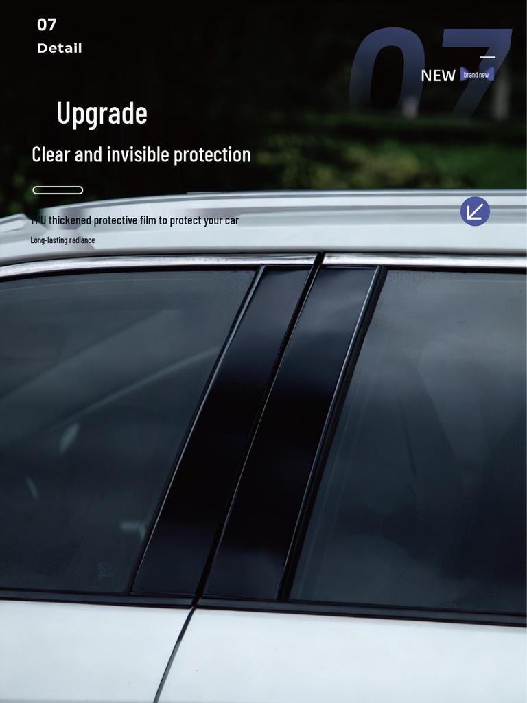 Защитная пленка для оконных стоек B и C автомобиля Geely Galaxy E5/E8/L6/L7 Starship