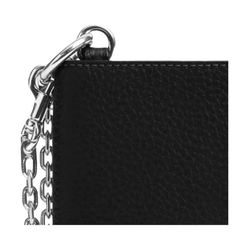 Coach 11 складная застежка цепочка коровья кожа кошелек мужской черный черный