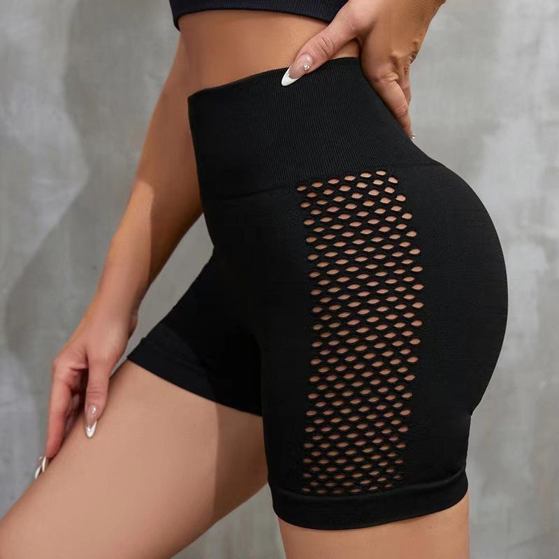 High Elastic Side Hollow Out Casual Yoga Pants Women Solid High Waist Push Up Yoga Shorts Summer Fitness Sports Running Legging Shorts Female 24418