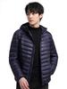 Wnodruke Down Ultra Light Down Compact Winter WN006 Men's Jacket, Lightweight, Warm, Coat, Storage, Spring, Autumn, (M, Hat-Navy)