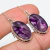 Серьги из чистого серебра 925 пробы с натуральным бразильским аметистом 1,75 дюйма p8f61