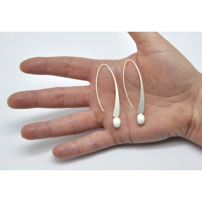 Longues boucles d'oreille Blanc