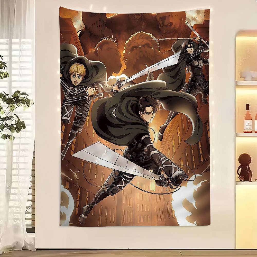 Vintage Anime AAttack On Titan Printed Large Wall Tapestry Indian Buddha Wall Decoration Witchcraft Bohemian Hippie Wall Art