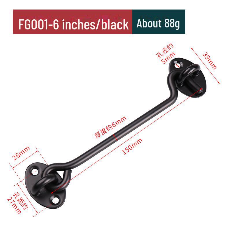 Винтажная защелка для двери ванной из нержавеющей стали с крючком и болтом