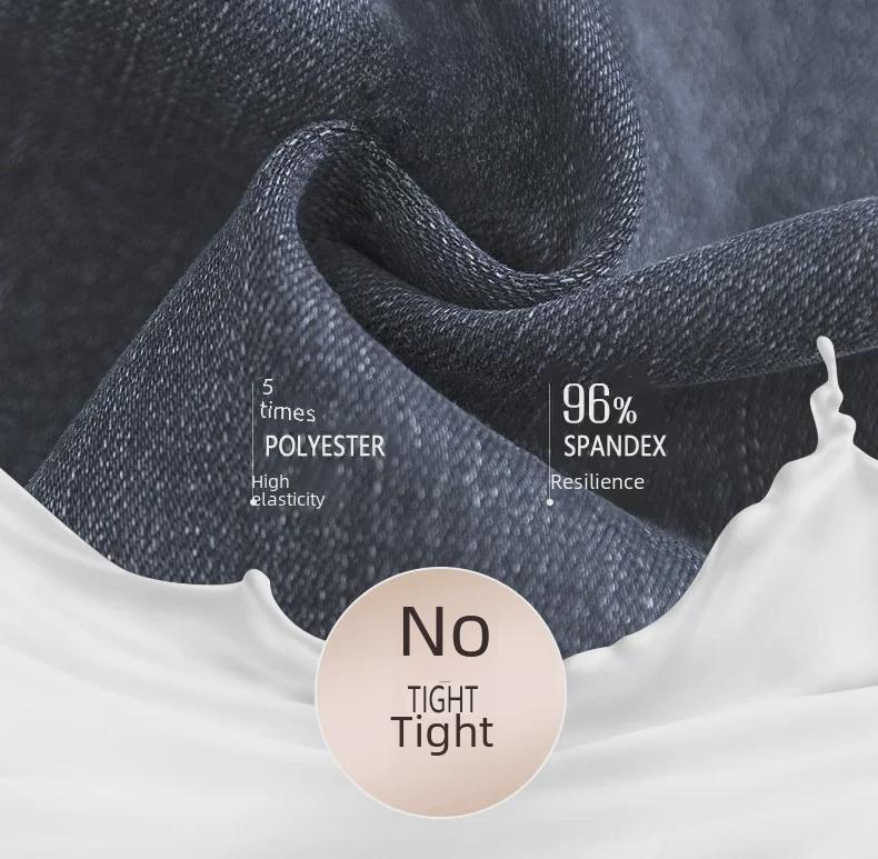 Женские эластичные узкие джинсы с высокой талией и двойной пряжкой для осени и зимы — облегающие брюки-карандаш, длина Nine Points, корейский стиль